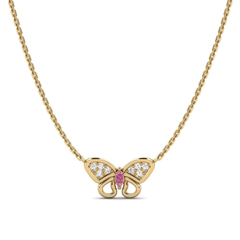 18ct Yellow Gold Rhodolite Garnet Women's Necklace Splendor