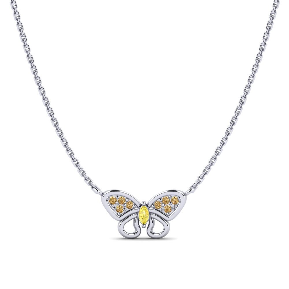 950 Platinum Yellow Sapphire Women's Necklace Splendor