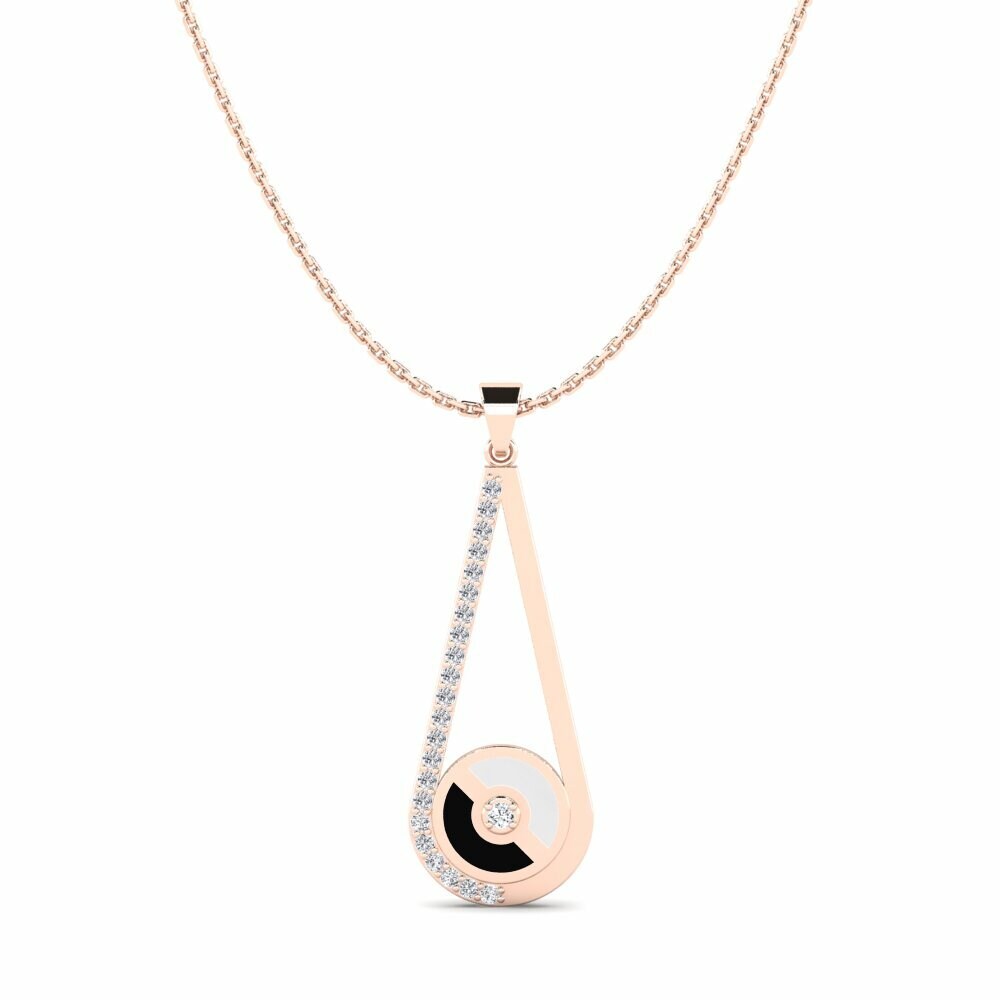 Vàng Hồng 18K Đá Zirconia Mặt dây chuyền nữ Bialy