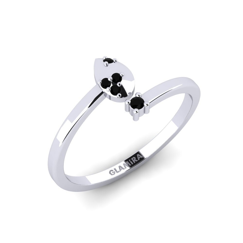 Paladio 950 Diamante Negro Anillo Gymbiny