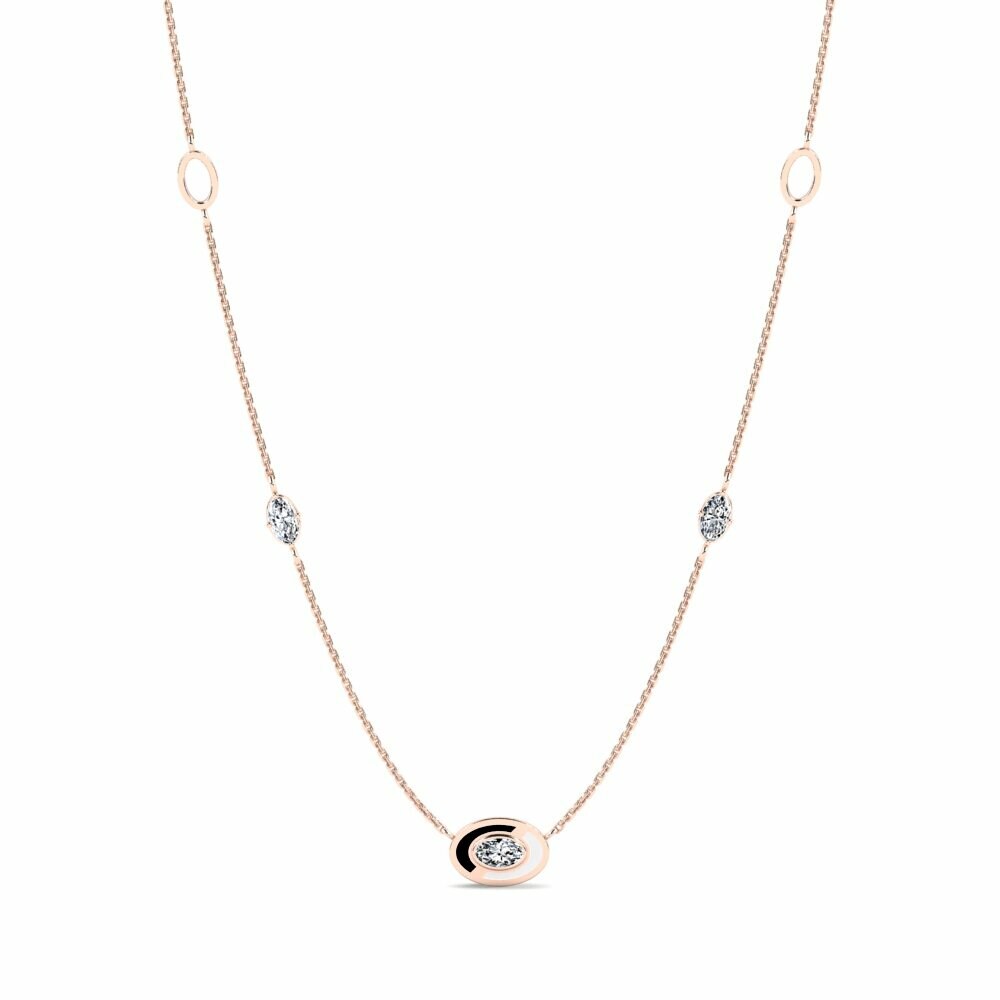 Vàng Hồng 18K Đá Zirconia Dây chuyền nữ Parmals