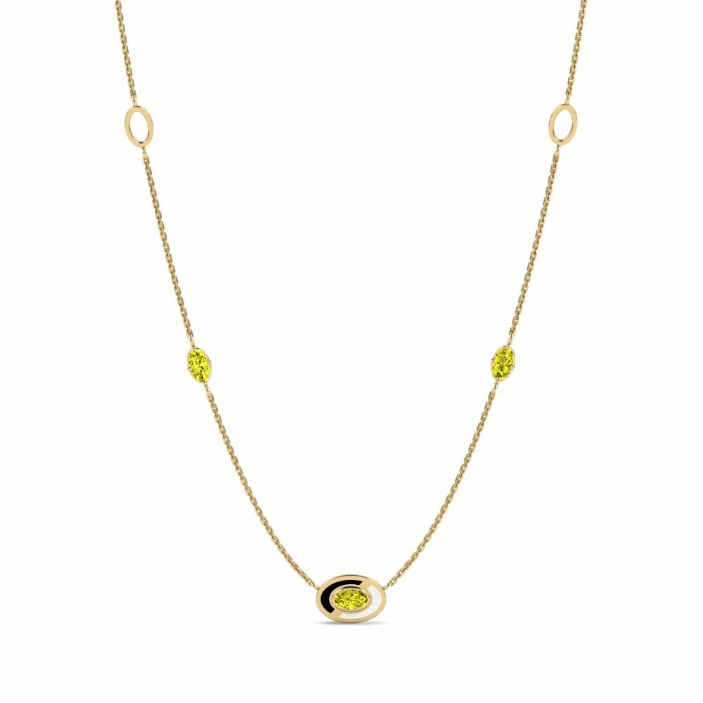 Diamante Amarillo Collar de Mujer Parmals