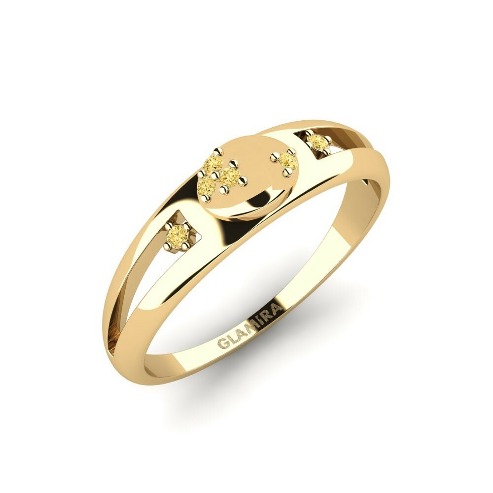 Diamante Amarillo Anillo Plason