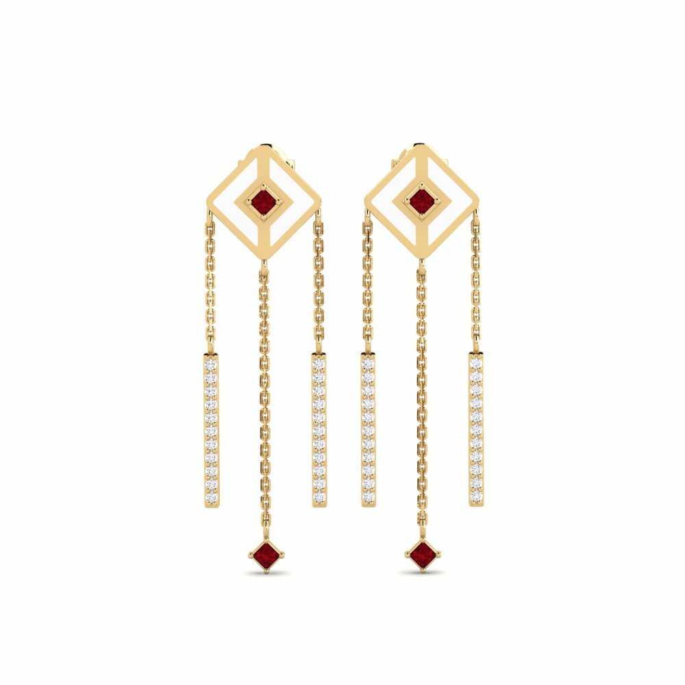 Red Zirconia Women's Earring Podstawowe