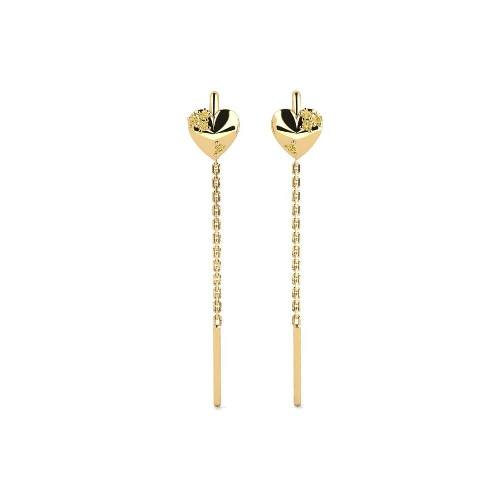 Diamante Amarillo Pendiente de mujer Shuti
