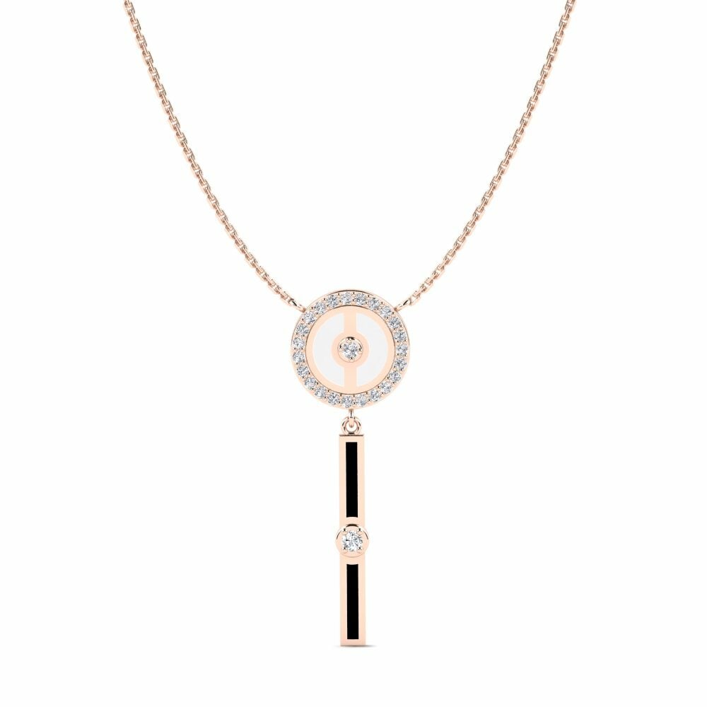 Vàng Hồng 18K Đá Zirconia Dây chuyền nữ Sole