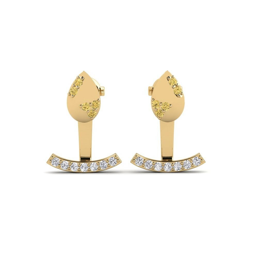 Diamante Amarillo Pendiente de mujer Trotia