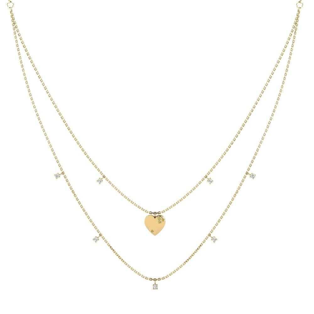 Diamante Amarillo Collar de Mujer Vomash