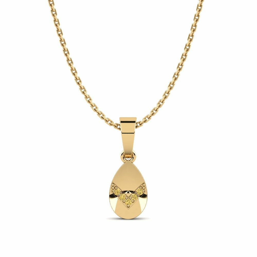 Diamante Amarillo Colgante de Mujer Akaginess