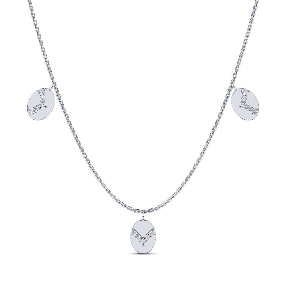 14k White Gold Women's Necklace Anjwado