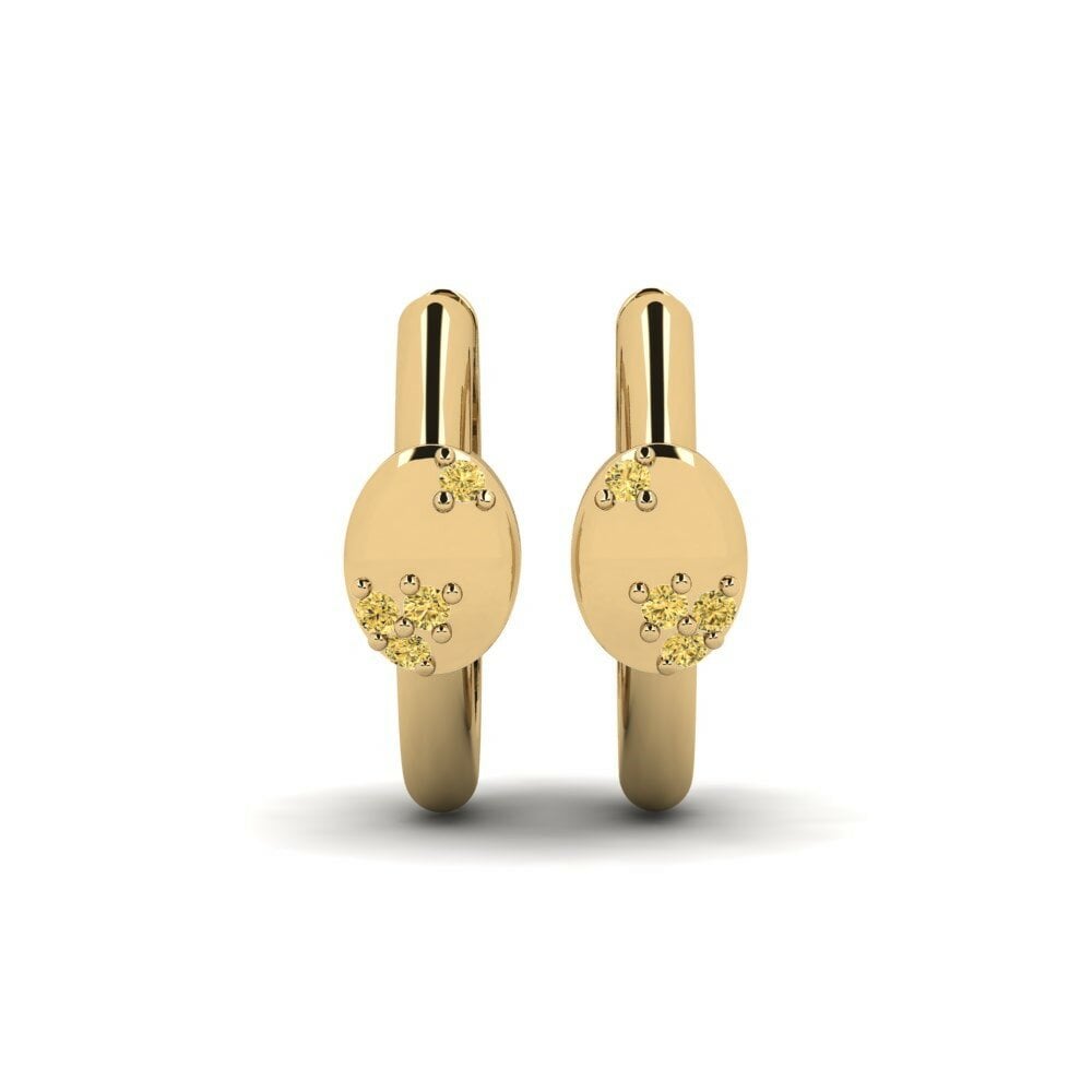 Diamante Amarillo Pendiente de mujer Ankrajs