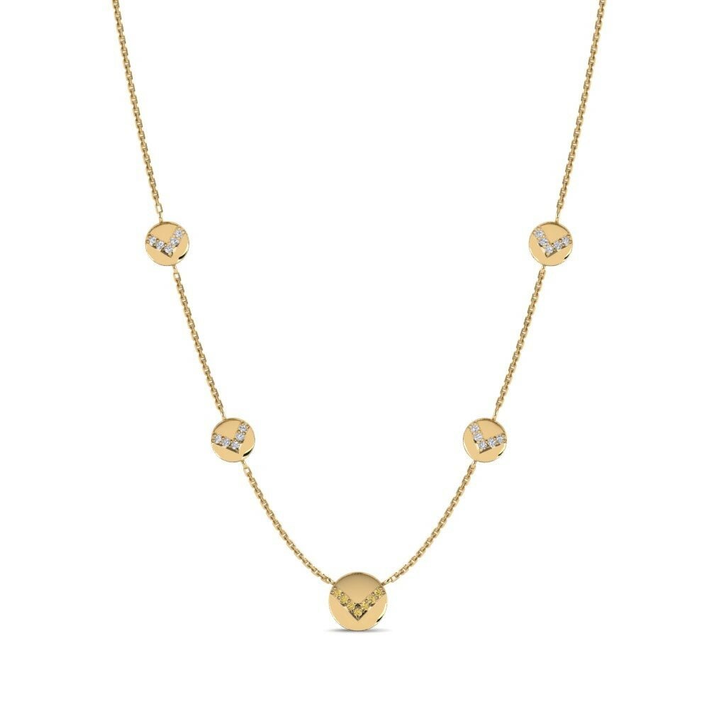 Diamante Amarillo Collar de Mujer Biguemdo