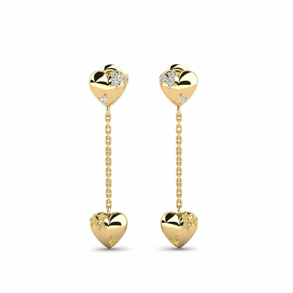 Diamante Amarillo Pendiente de mujer Burisha