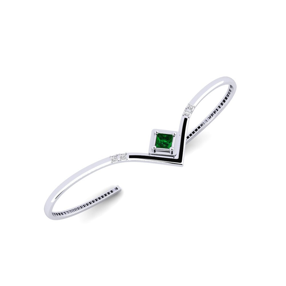 9ct White Gold Tsavorite Palm Cuff Konnyu