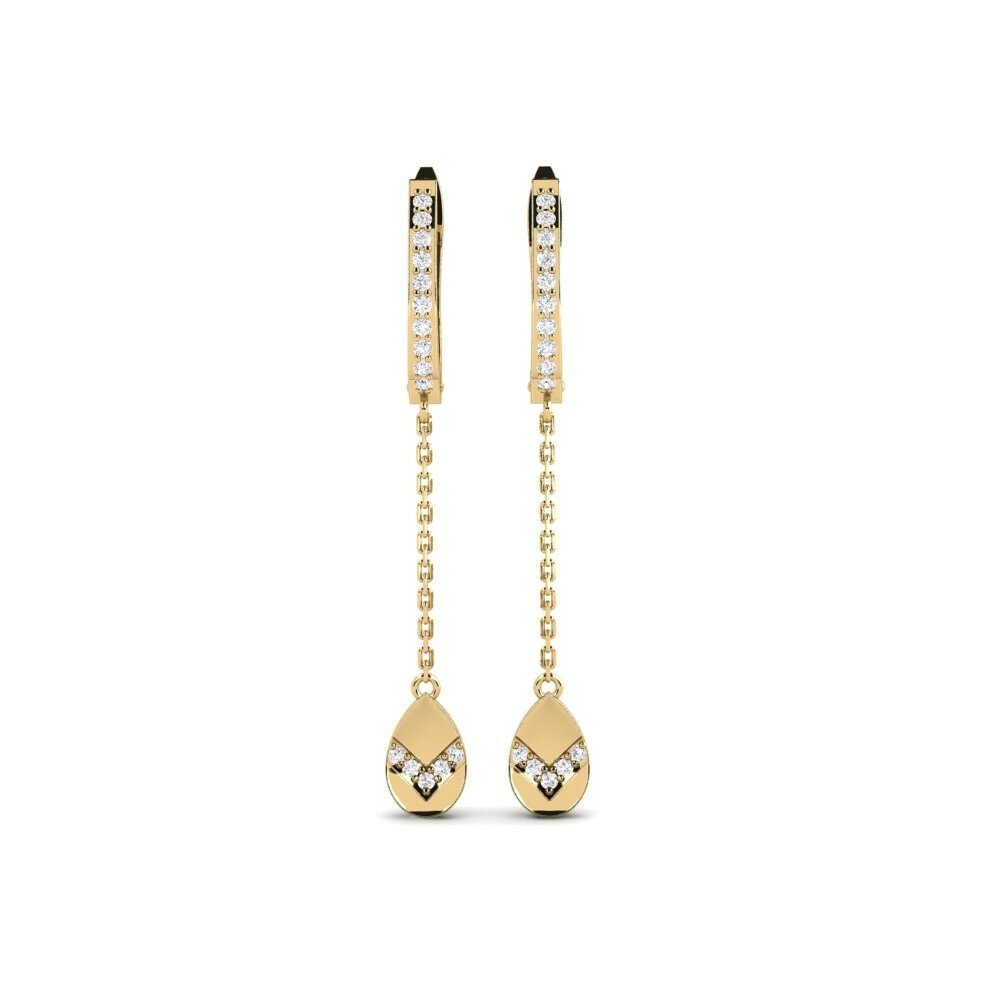 14k Oro Amarillo Pendiente de mujer Ostrou