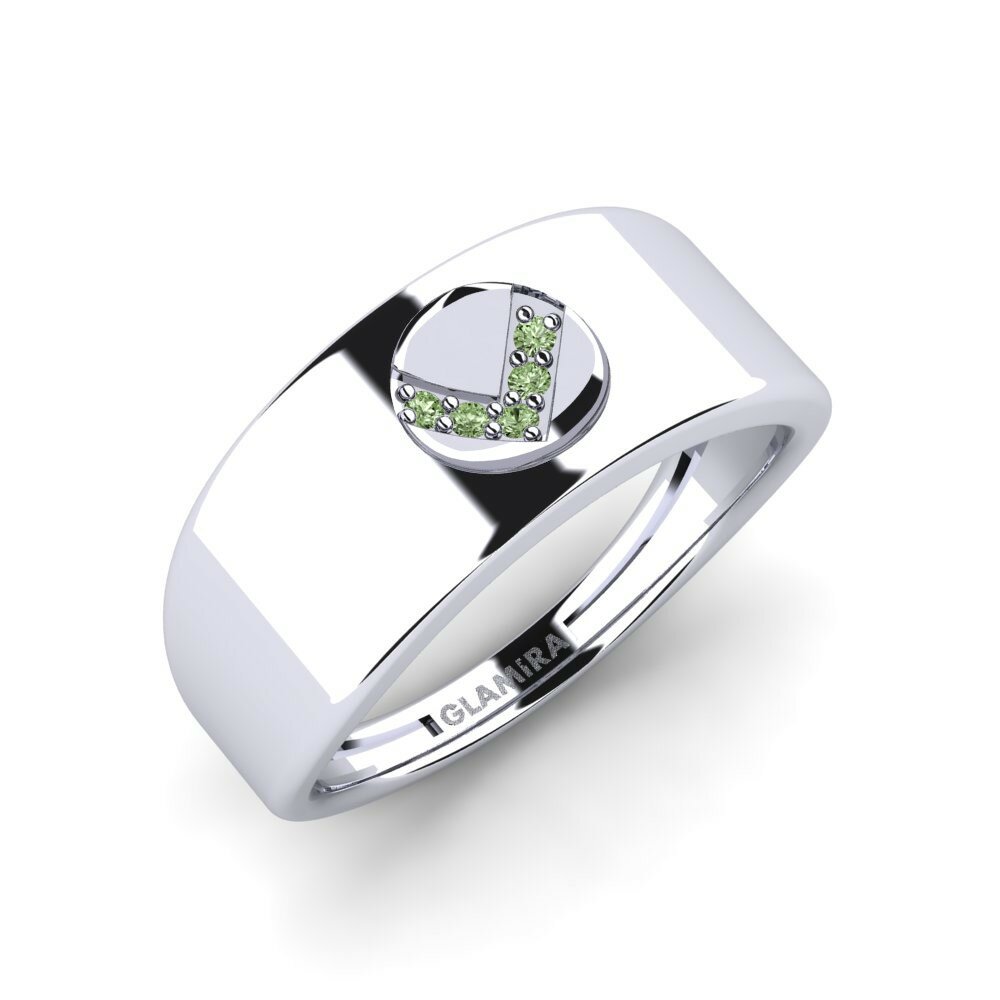 Argent Blanc Diamant Vert Bague Sahalin