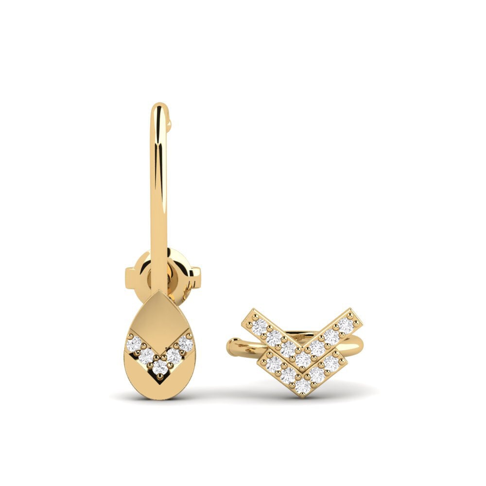 14k Oro Amarillo Pendiente de mujer Sangeang - SET
