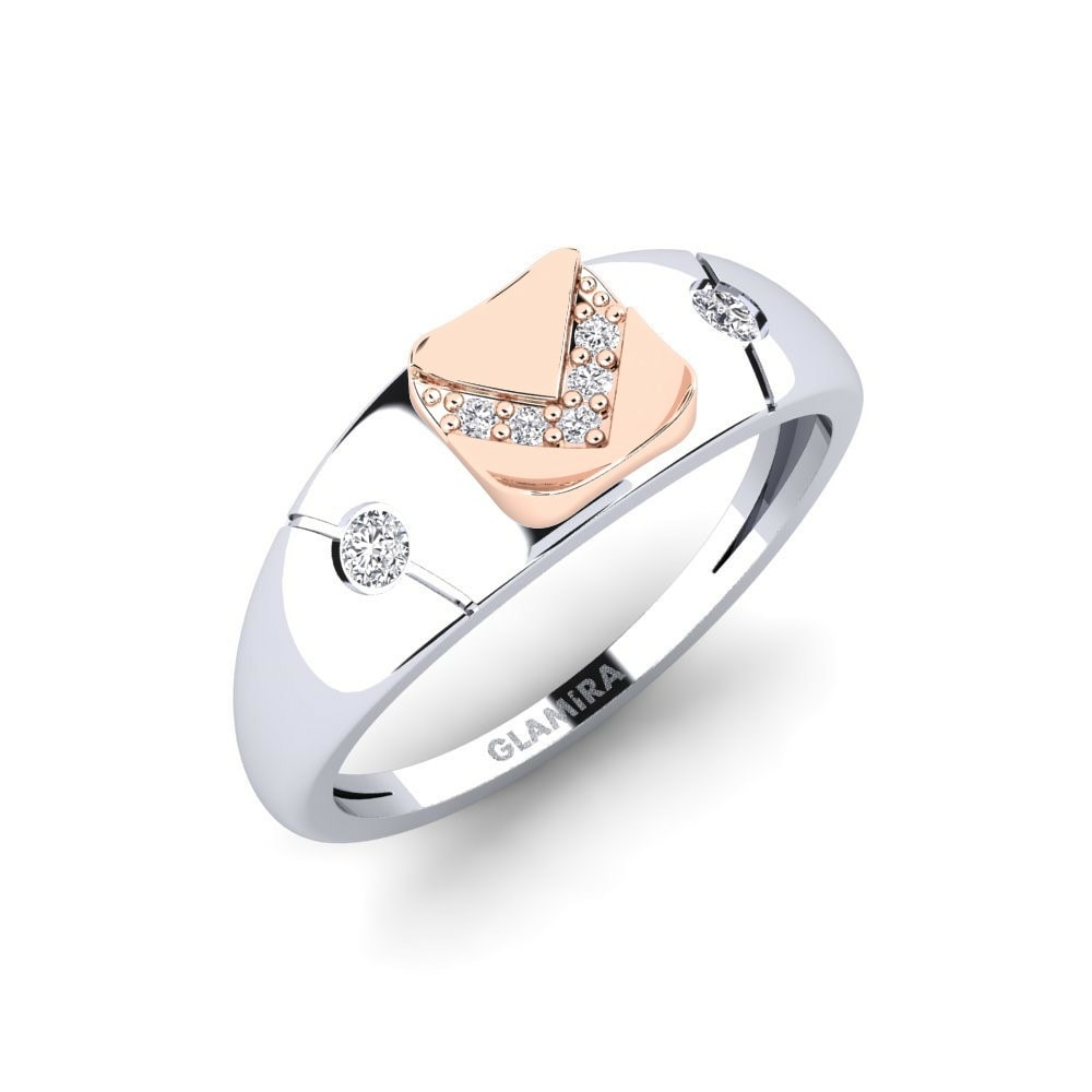 Round 0.04 Carat Fashion Lab Grown Diamond 9k White & Rose Gold Ring Sinjido