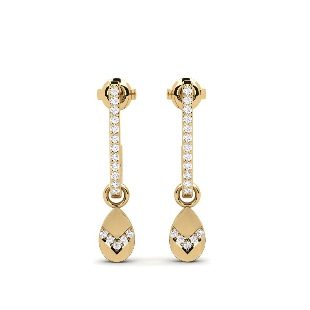 14k Oro Amarillo Pendiente de mujer Volovec