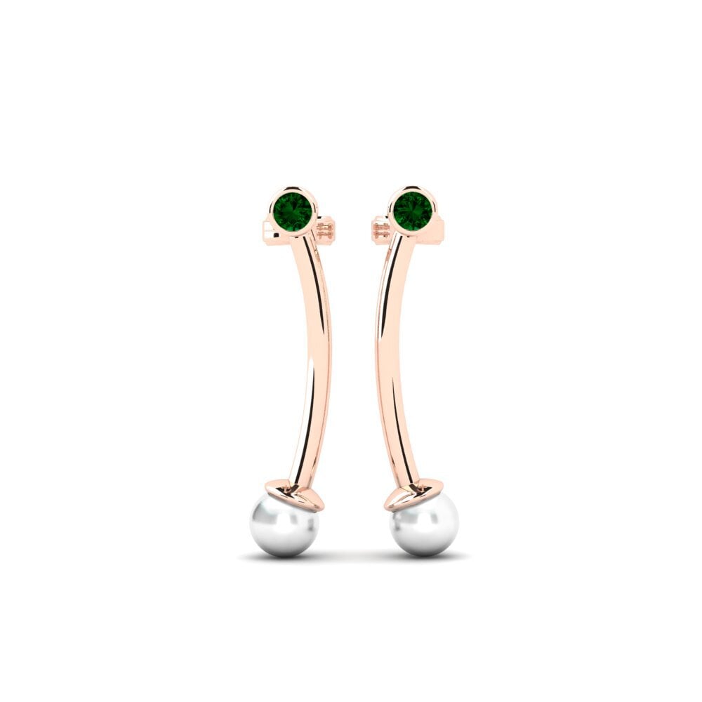 Rotgold 585 Grüner Zirkonia Damen ohrring Vivianate