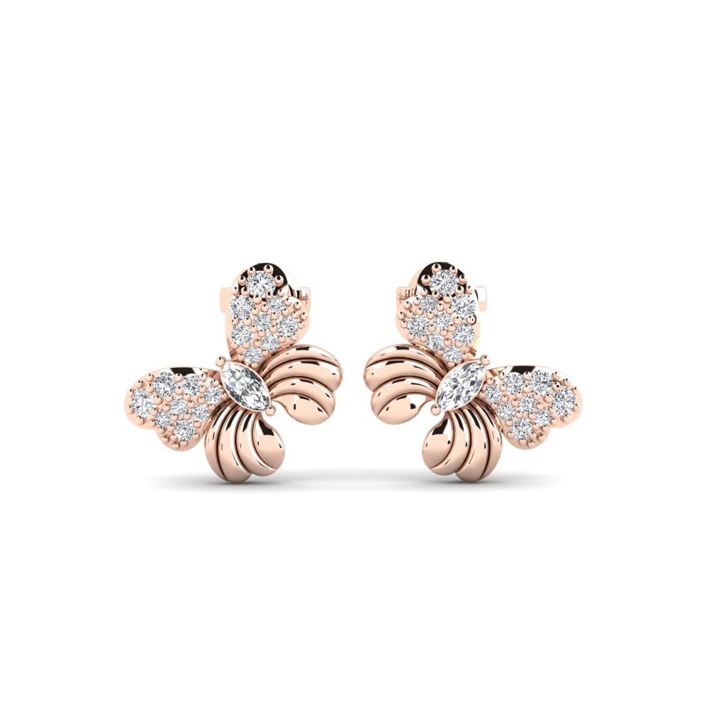 14ct Rose Gold Diamond Women's Earring Aeris