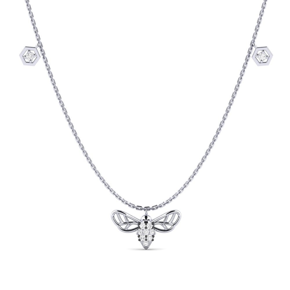 950 Platinum White sapphire Women's Necklace Agathodaemon