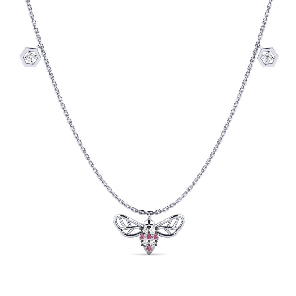 950 Platinum Rhodolite Garnet Women's Necklace Agathodaemon