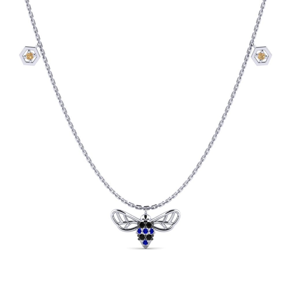 18ct White Gold Sapphire Women's Necklace Agathodaemon