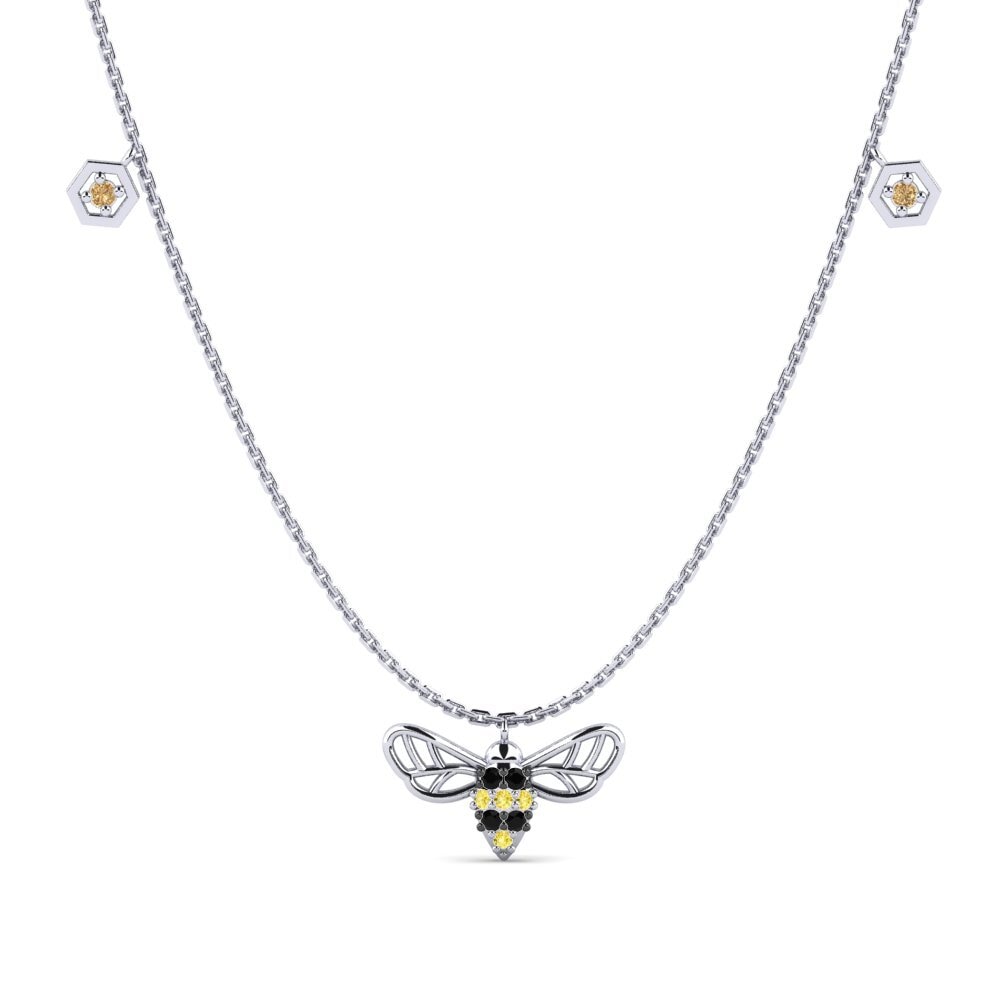 950 Platinum Yellow Sapphire Women's Necklace Agathodaemon
