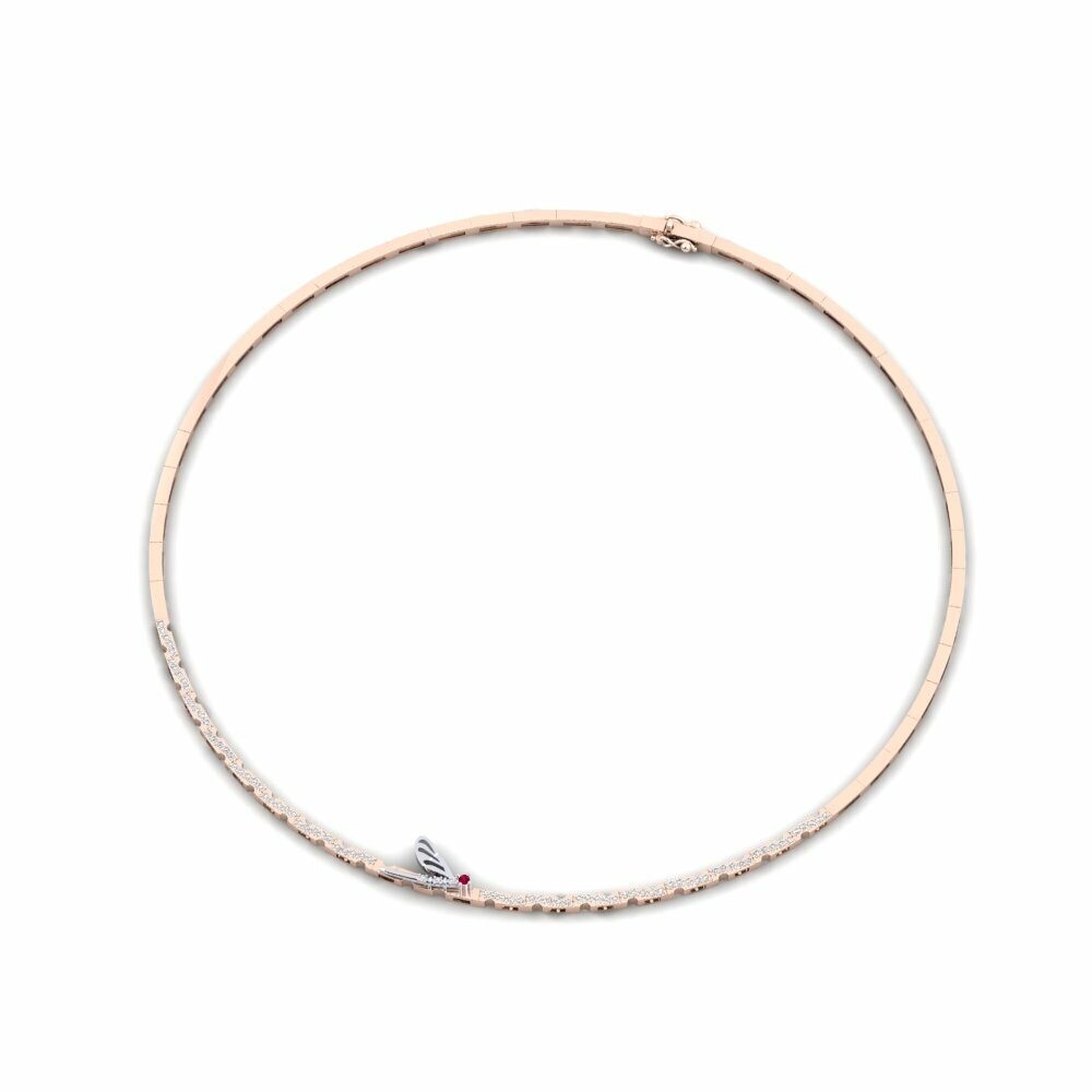 18k Rose & White Gold Ruby Collier Coulibistri