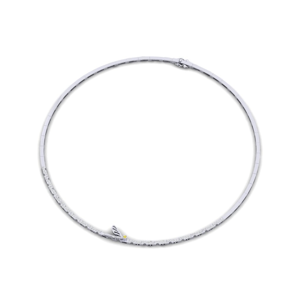 950 Platinum Yellow Sapphire Collier Coulibistri