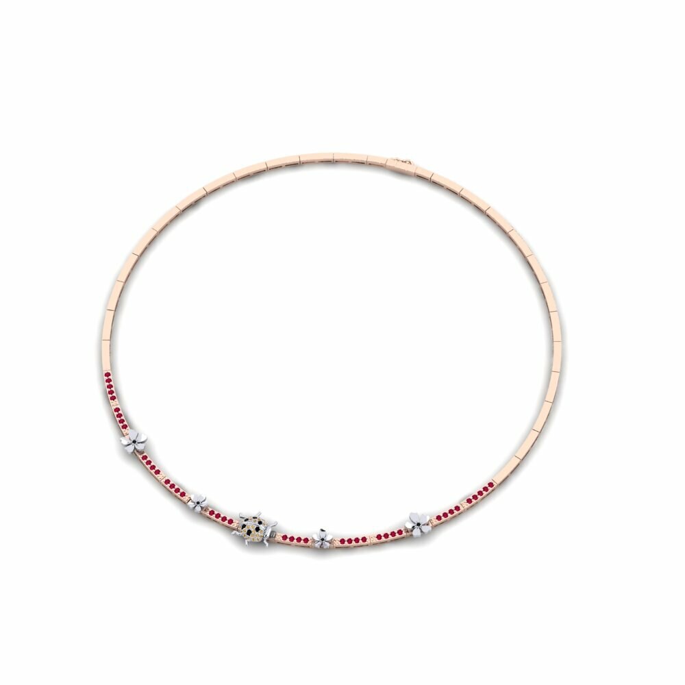 18k Rose & White Gold Ruby Collier Gaube