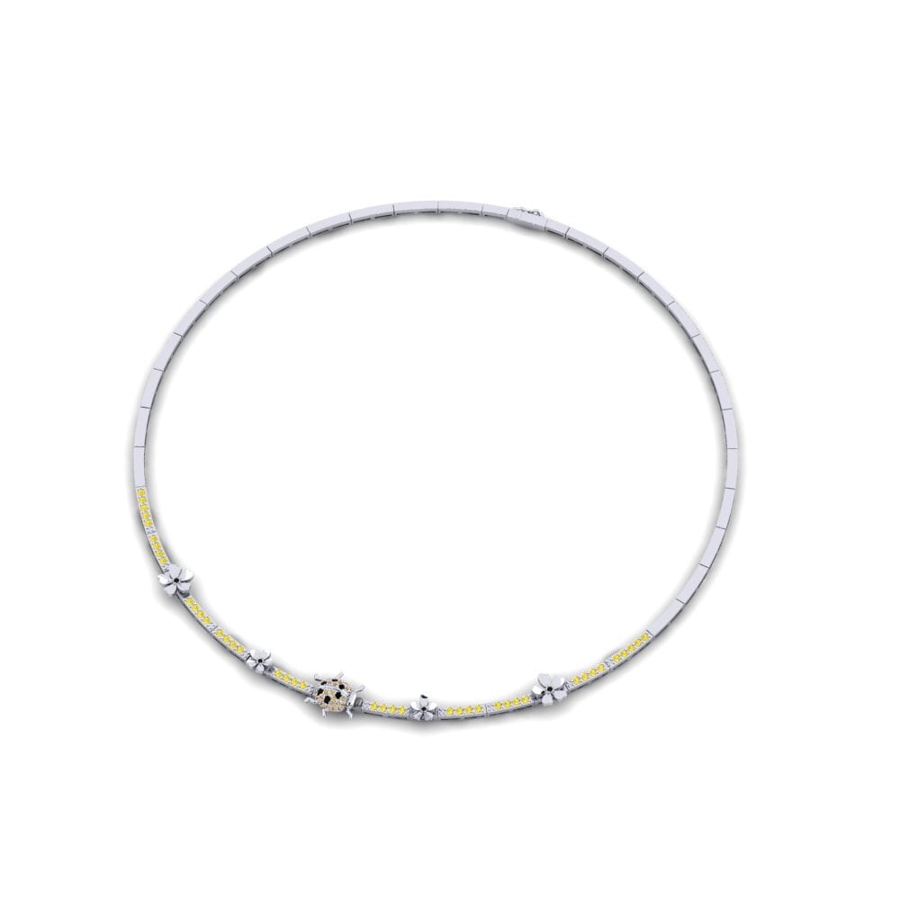 950 Platinum Yellow Sapphire Collier Gaube