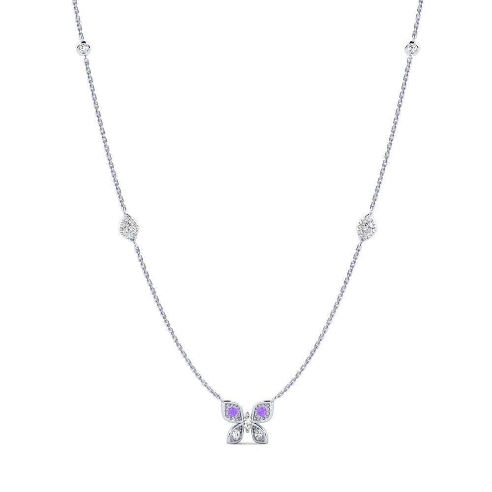 Plata 925 Amatista Collar de Mujer Ginessa