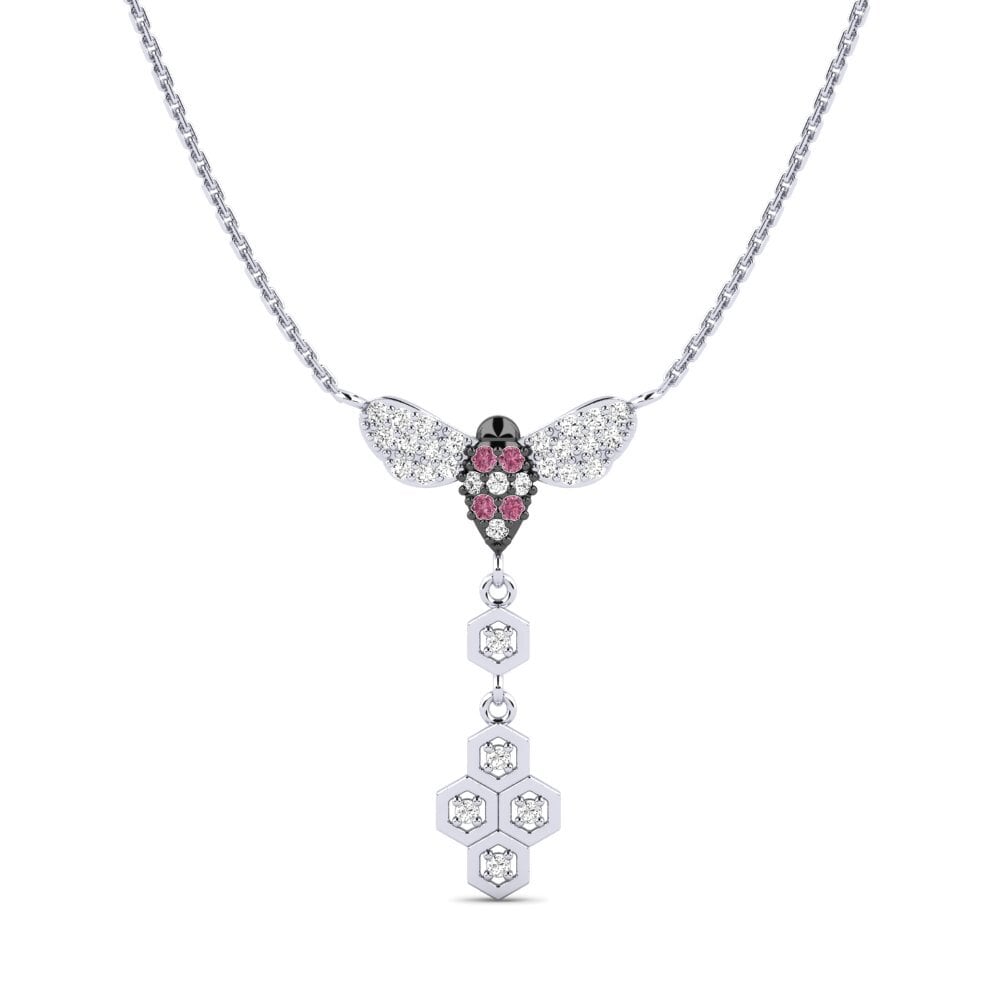 950 Platinum Rhodolite Garnet Women's Necklace Louizis