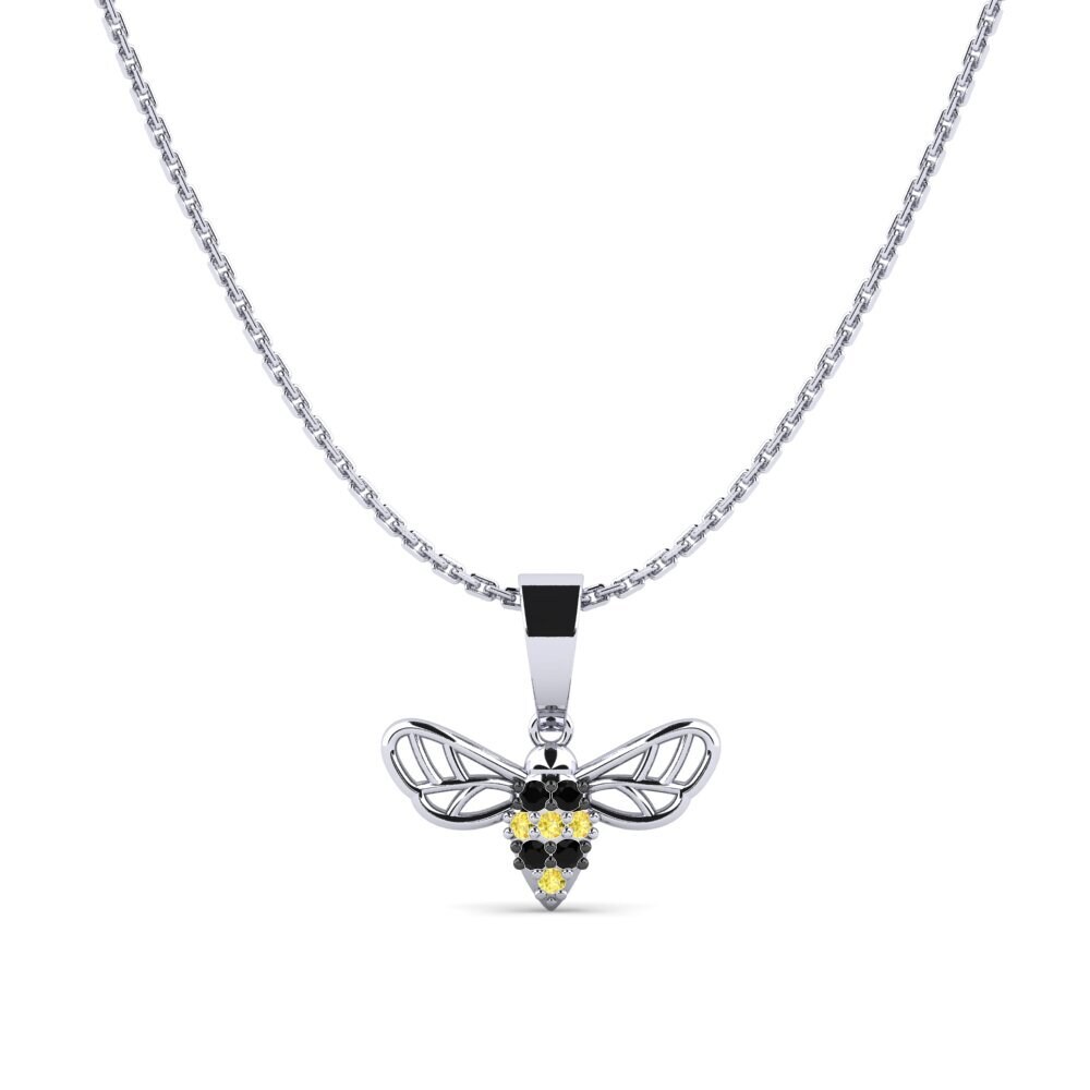 950 Platinum Yellow Sapphire Women's Pendant Polygonox