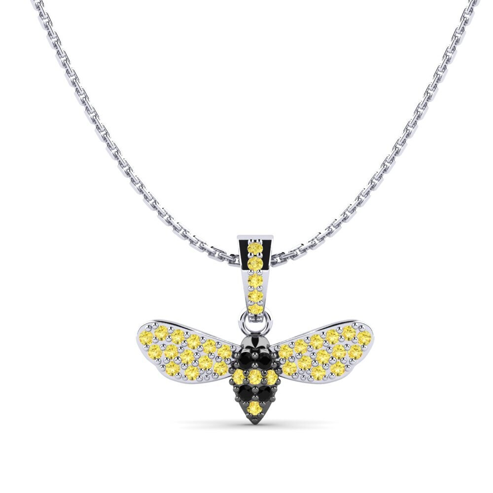 950 Platinum Yellow Sapphire Women's Pendant Thymarakia