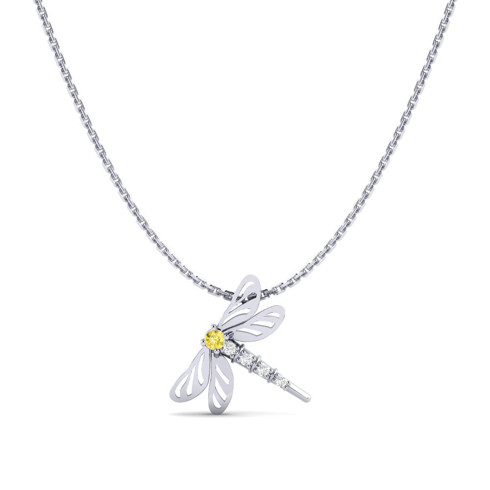 950 Platinum Yellow Sapphire Women's Pendant Toucari