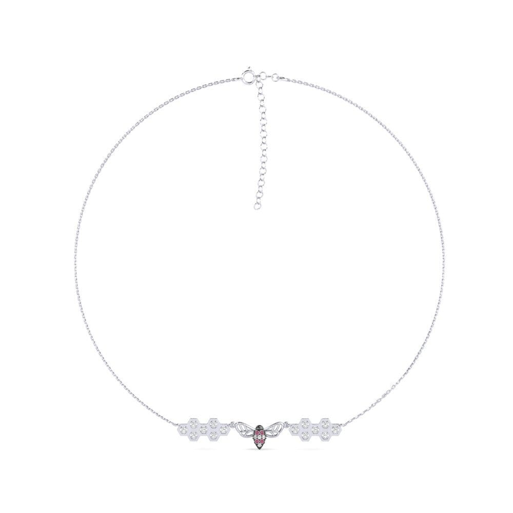 950 Platinum Rhodolite Garnet Women's Necklace Tripodoplaka