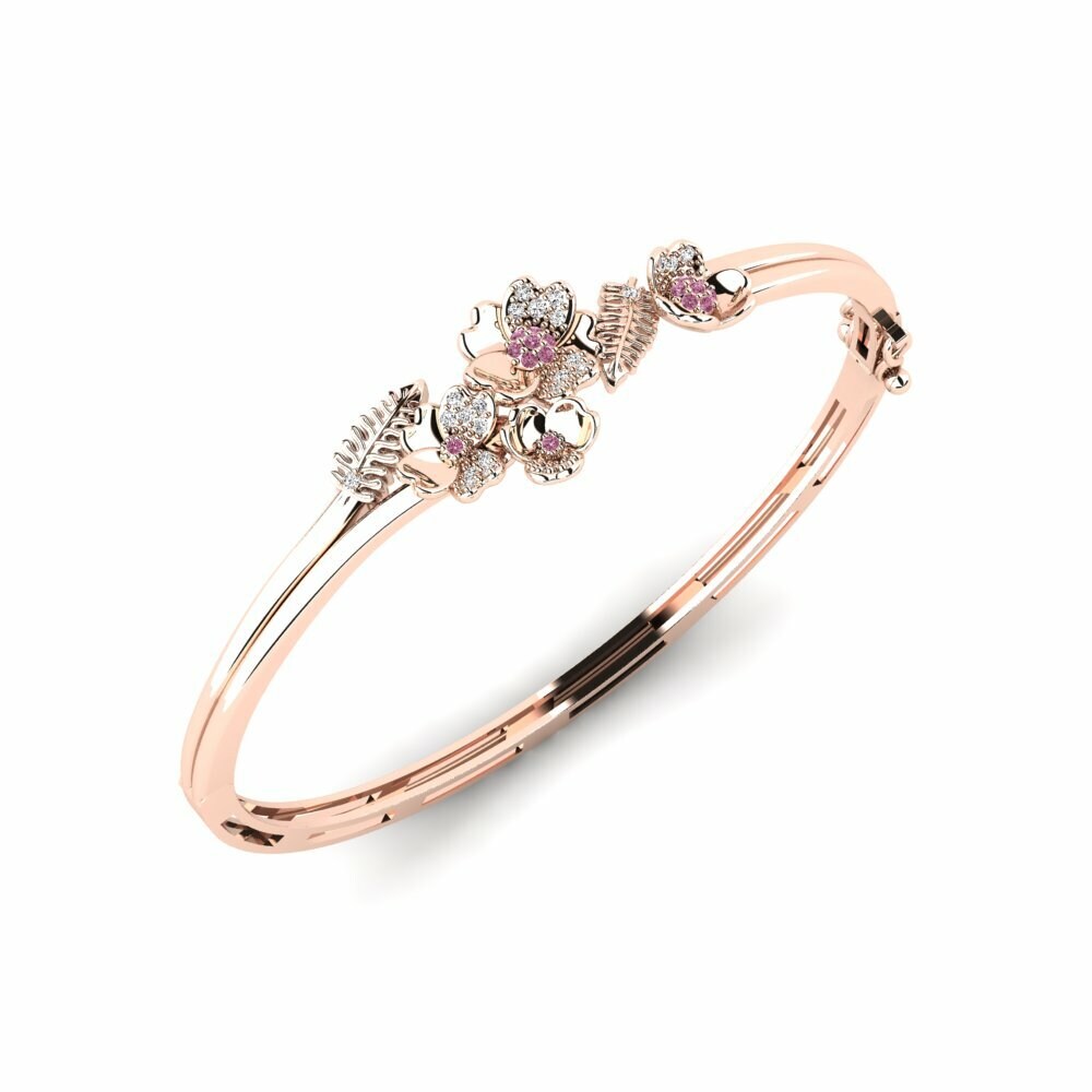 14k Rose Gold Round Rhodolite Garnet Women's Bangle Unobtainable