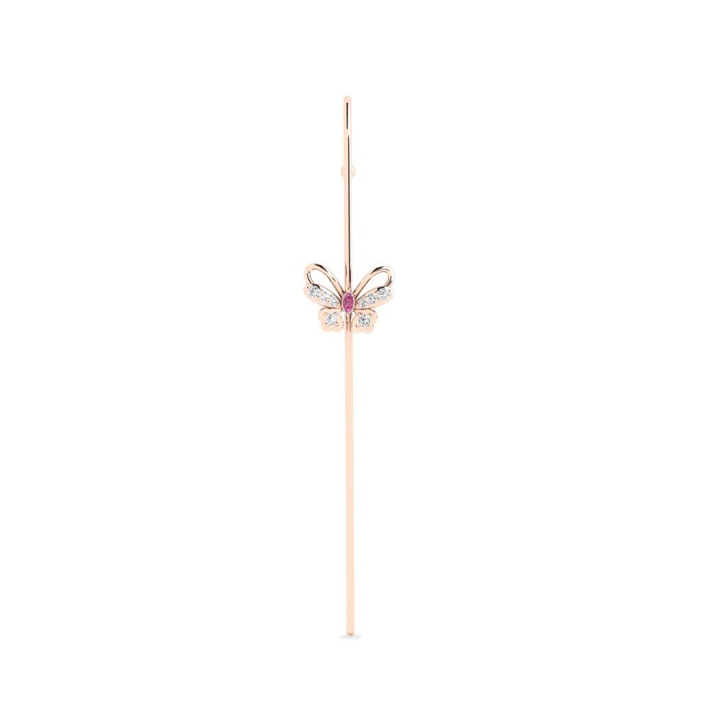 14k Rose Gold Marquise Rhodolite Garnet Ear Piercing Whitne