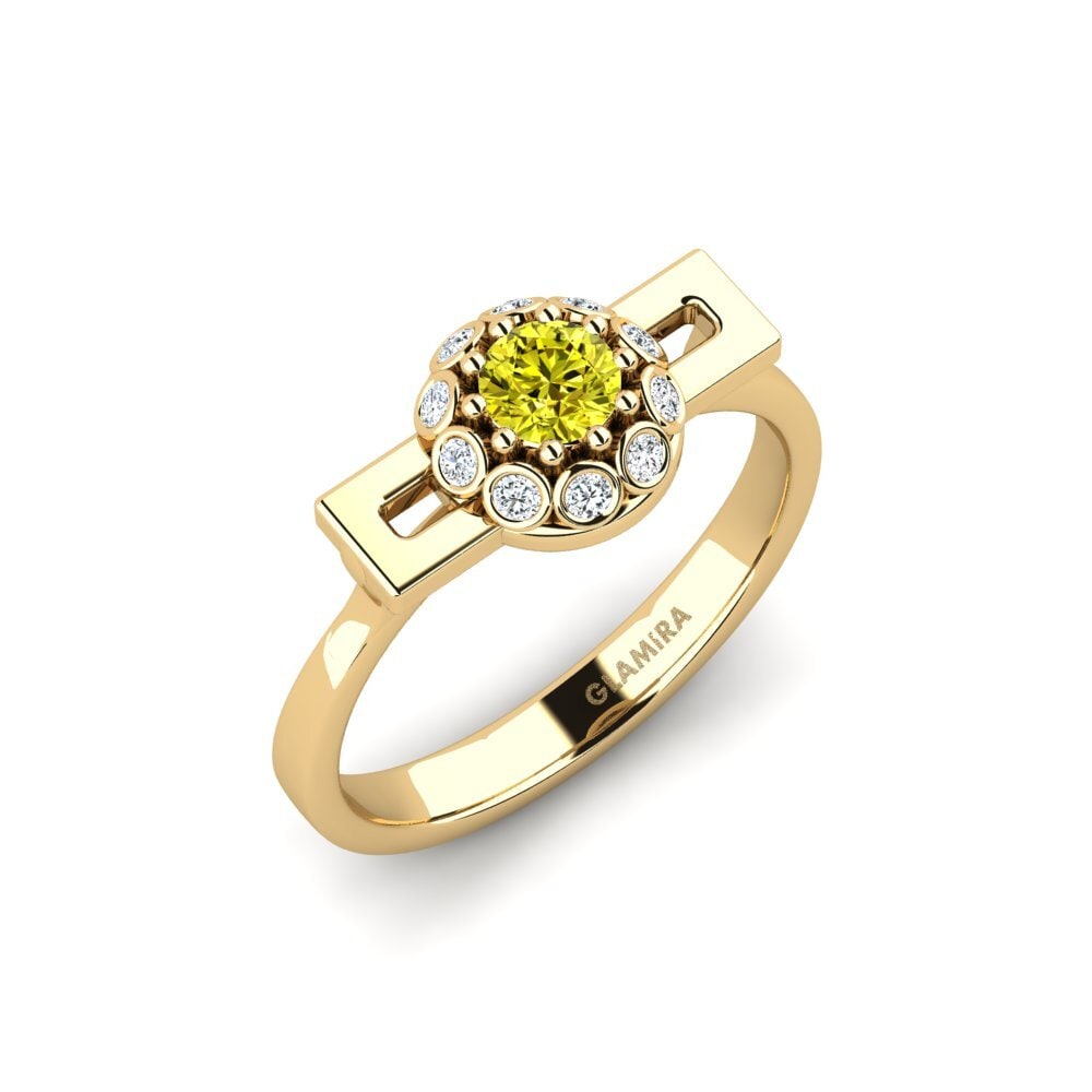 Diamante Amarillo Anillo Betadolane