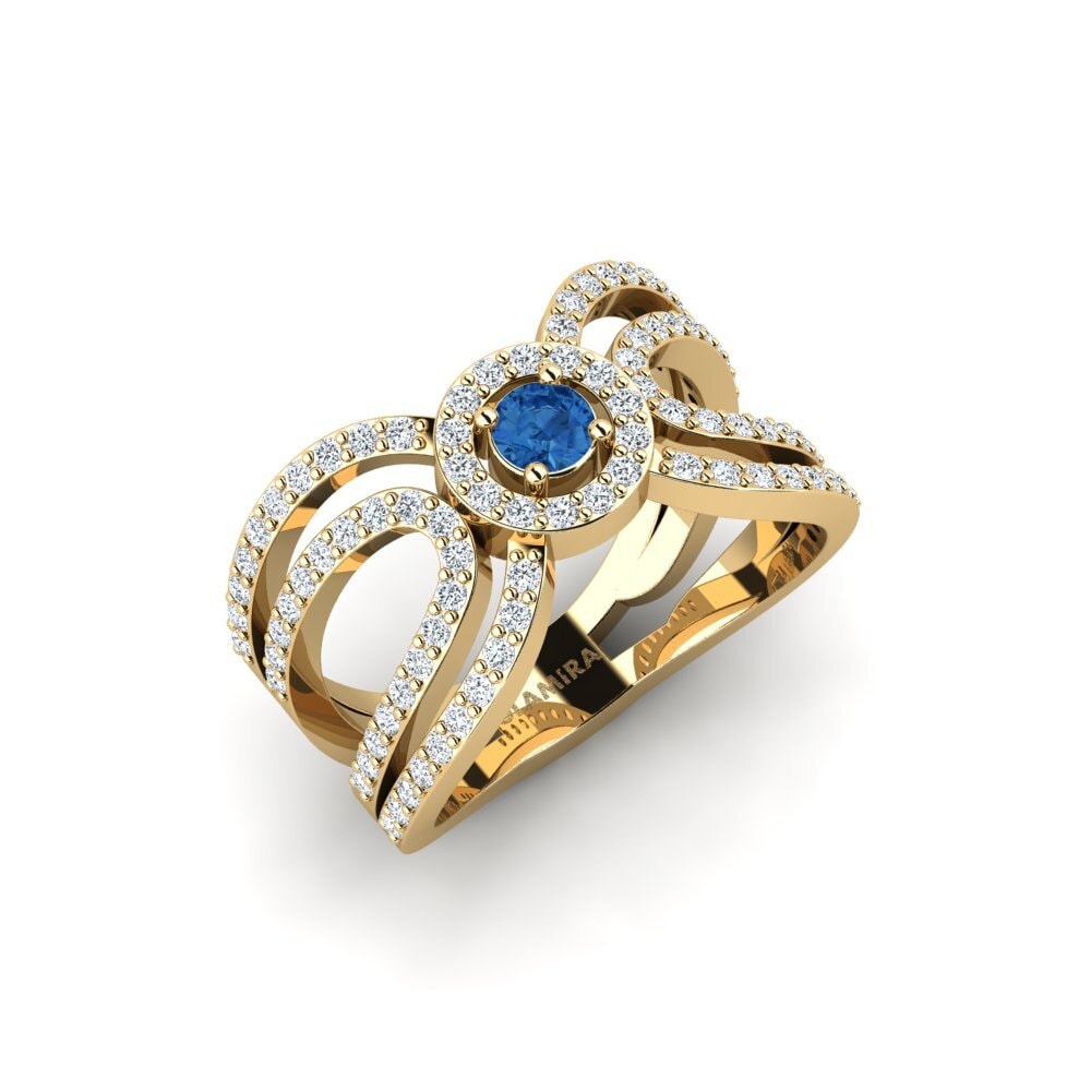 Dark Blue Zirconia Engagement Ring Bilyce