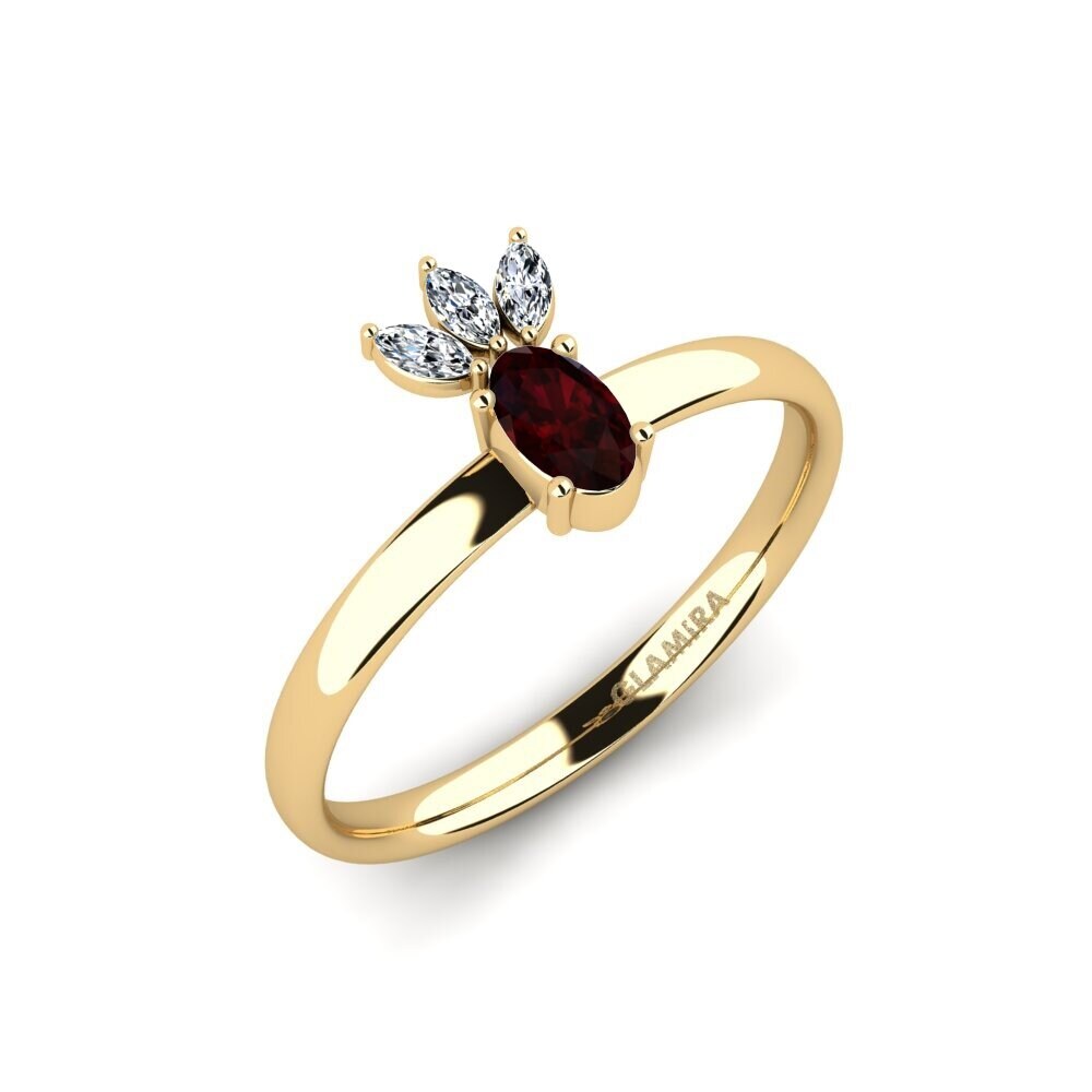 14ct Yellow Gold Garnet Engagement Ring Cagiesine