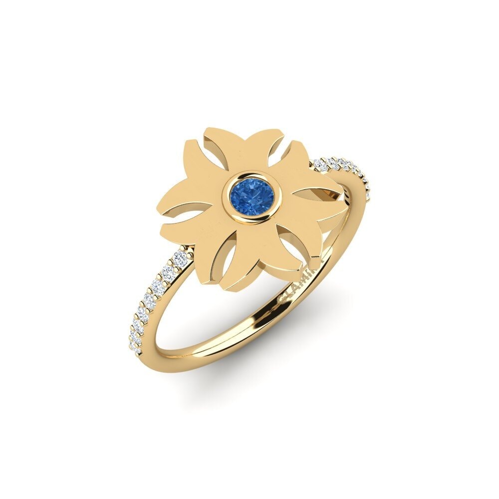 Dark Blue Zirconia Engagement Ring Cymorarer