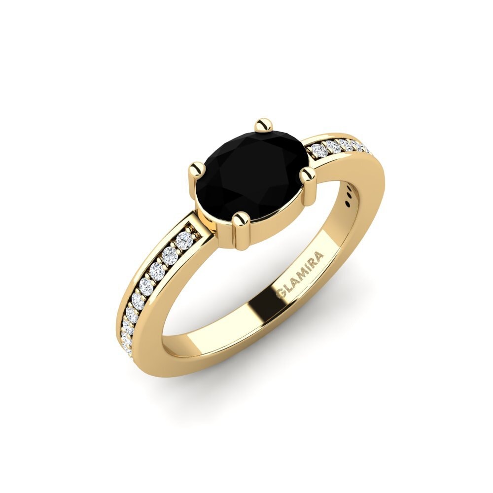 Oval Black Diamond Engagement Ring Elois