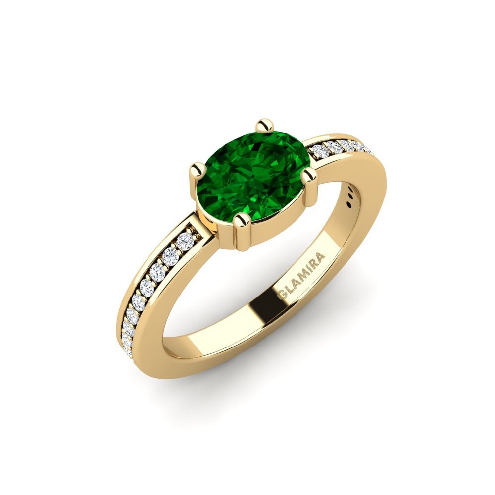 Oval Green Zirconia Engagement Ring Elois