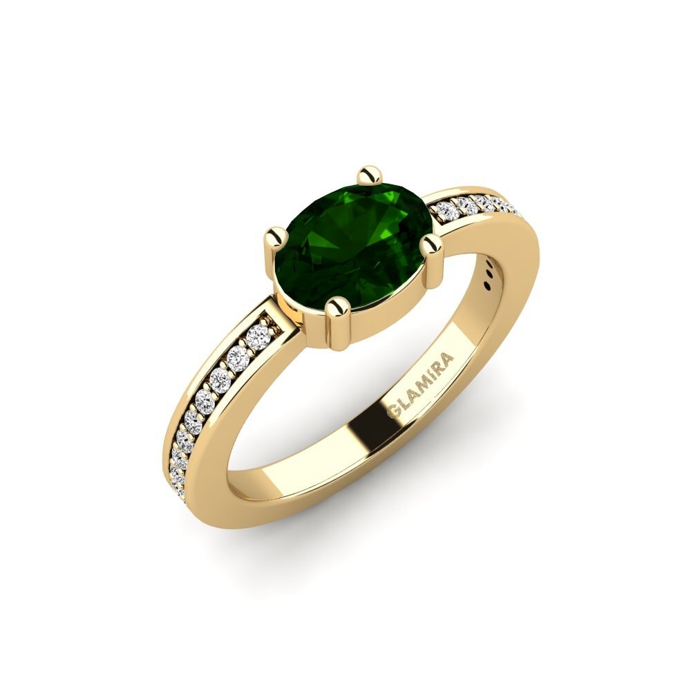 Oval Green Tourmaline Engagement Ring Elois
