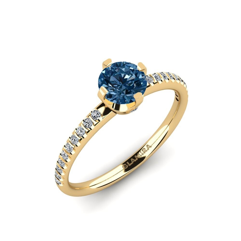 Blue Diamond Engagement Ring Entinni