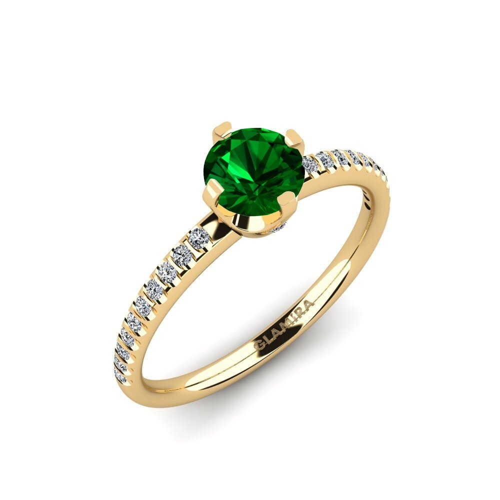 Green Zirconia Engagement Ring Entinni